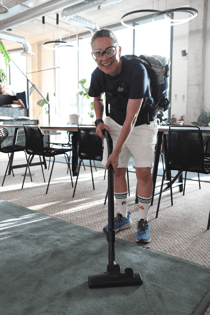 ensuring this office has a clean carpet